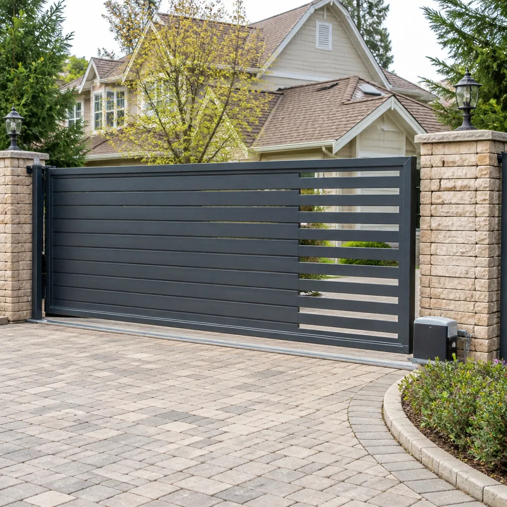 Sliding driveway gates